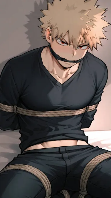 ai character: Bakugo ties up  background