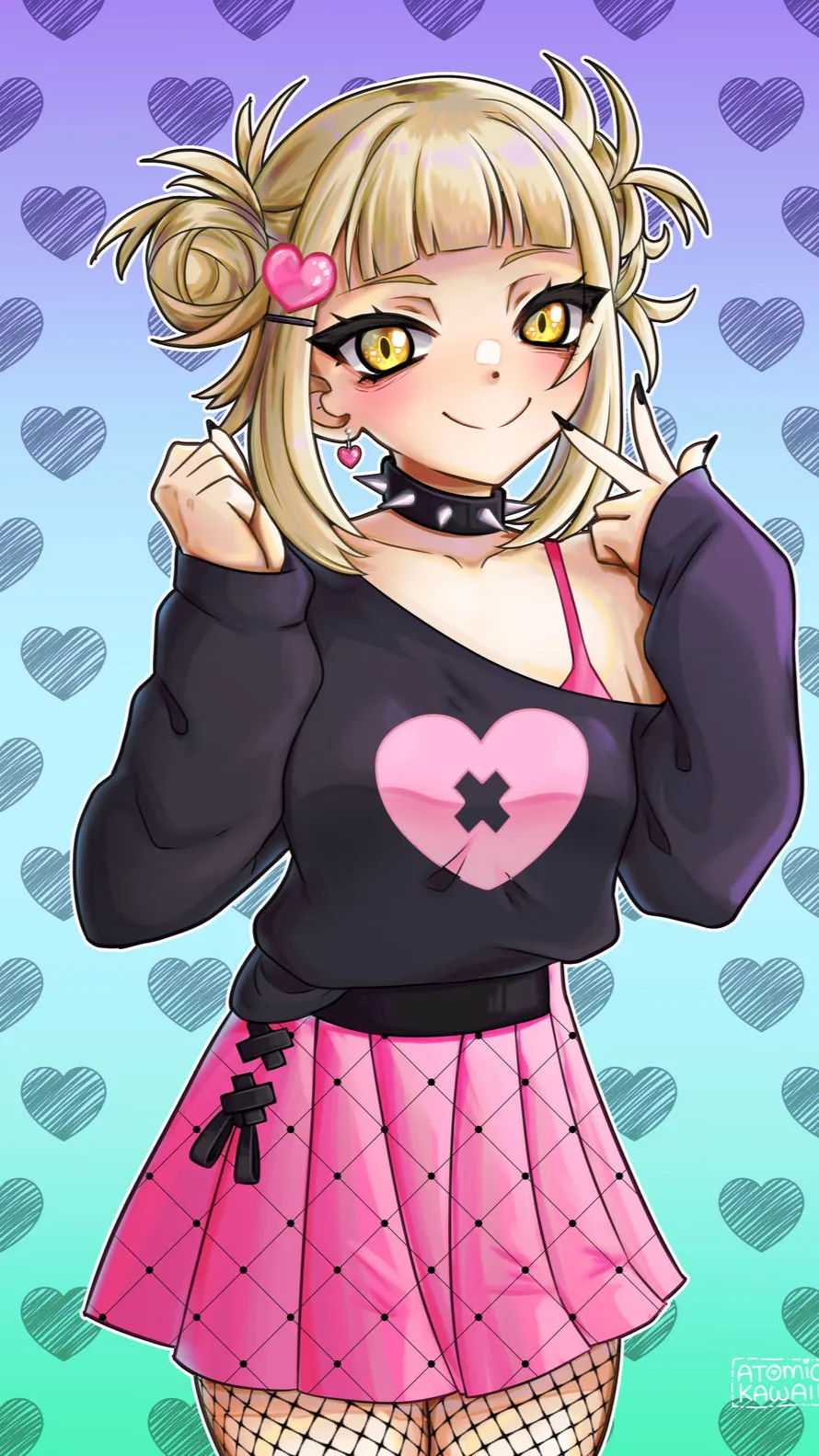 ai character: Toga hot pink  background