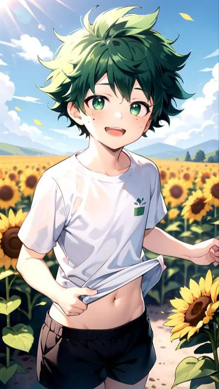 ai character: Deku sunflower  background