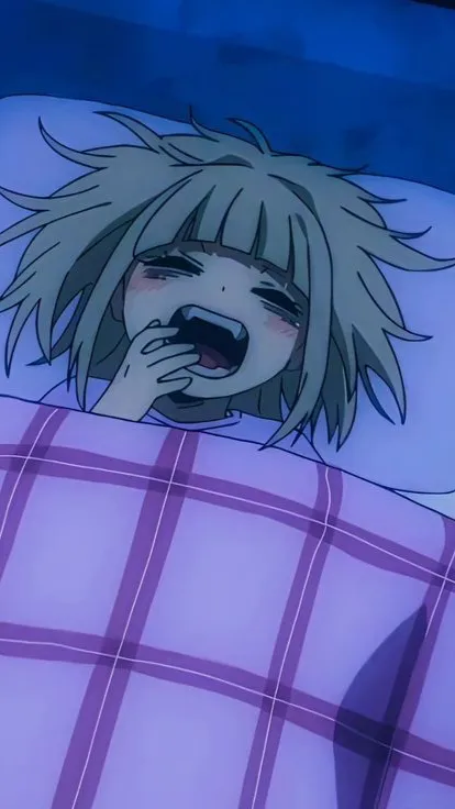 ai character: Toga sleeping  background