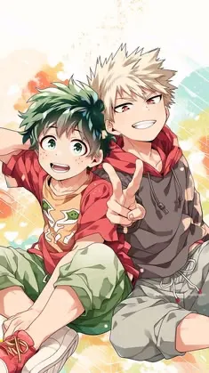 ai character: DekuBaku cute  background