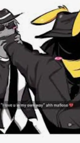 ai character: Doublefedora ♥️🎩🔥 background