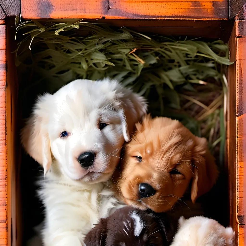 chat with ai character: 4 cute puppies