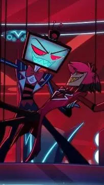 ai character: Radiostatic 💙❤ background