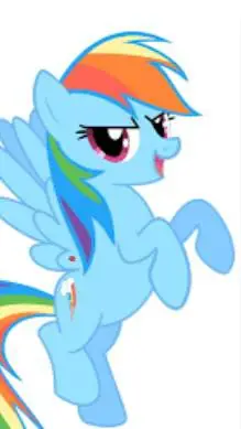 ai character: Rainbowdash  background