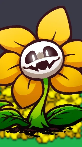 ai character: FLOWEY THE FLOWER  background