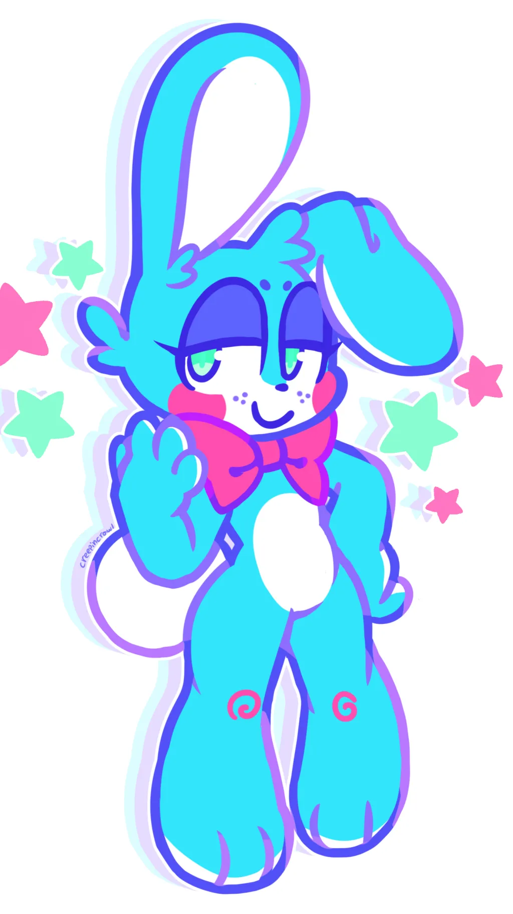 ai character: Toy Bonnie suit background