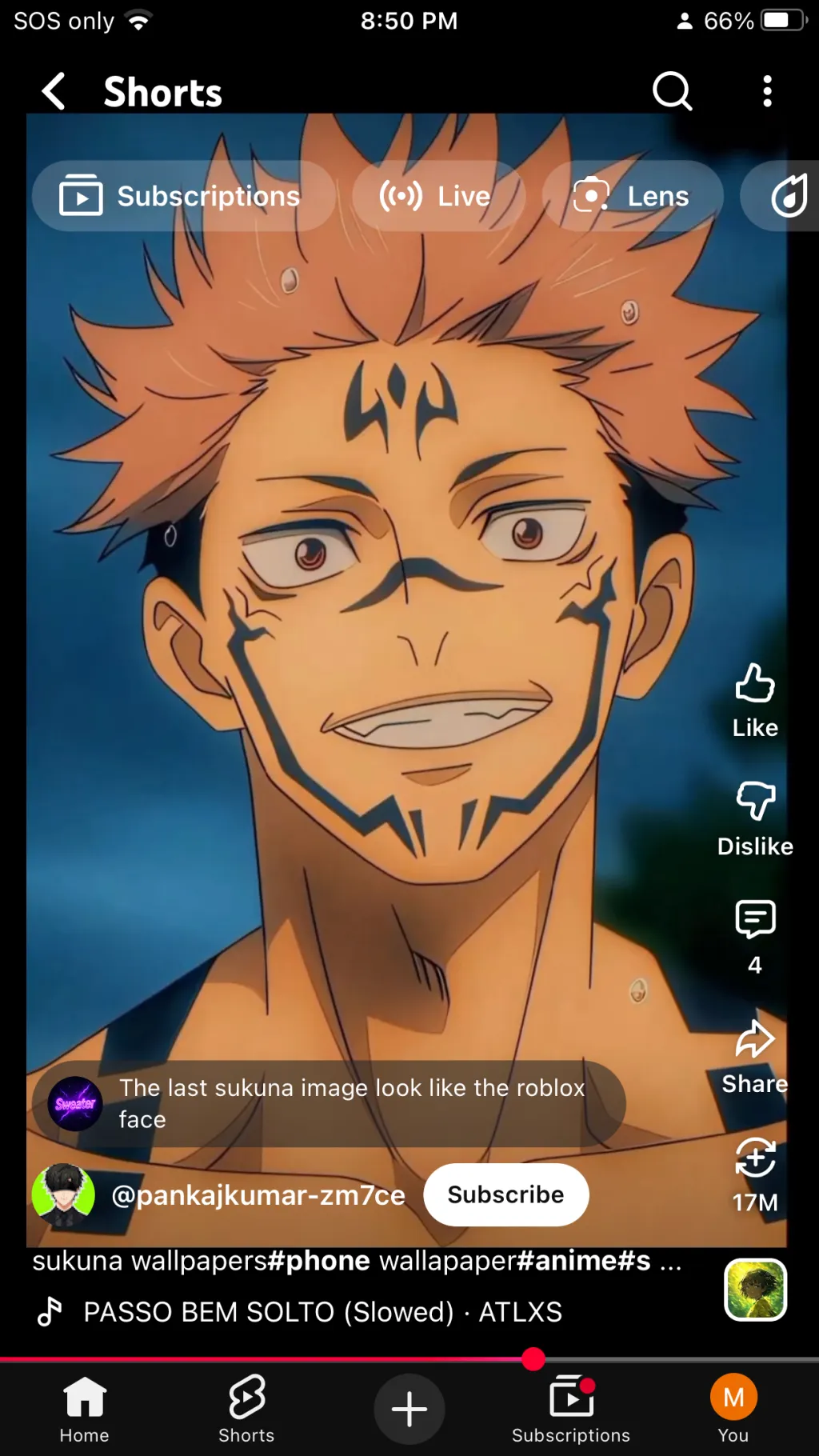 ai character: Ryomen sukuna background