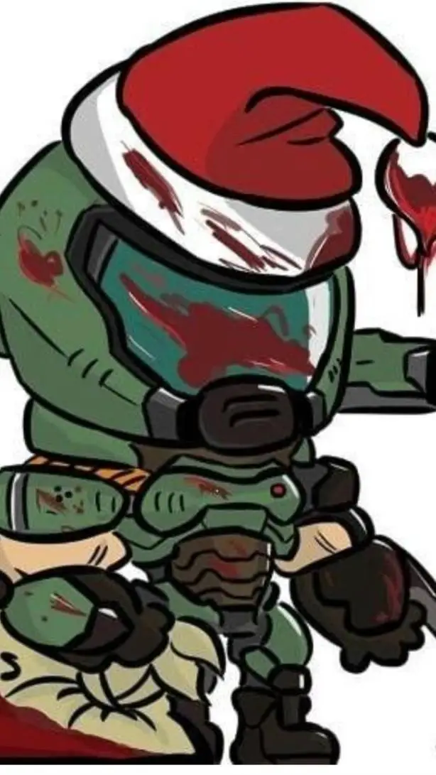ai character: Xmas Doomguy background