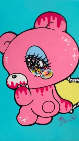 ai character: Gloomy the bear💕 background