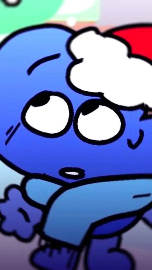 ai character: bfdi snow day background