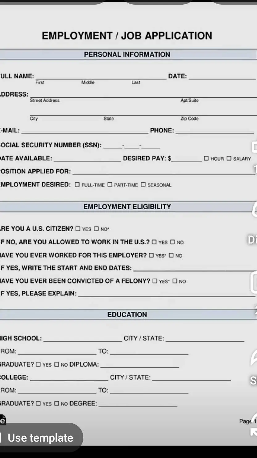 ai character: job application background