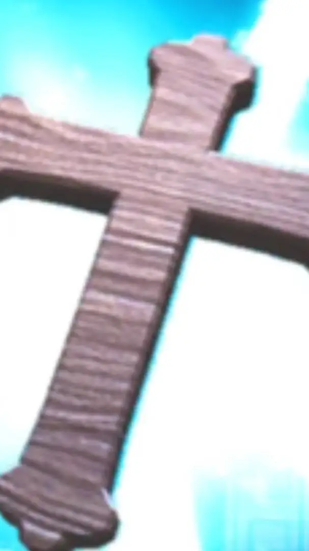 ai character: crucifix background