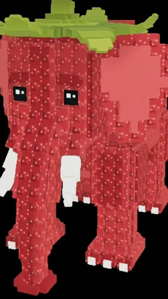ai character: strawberry elephan background