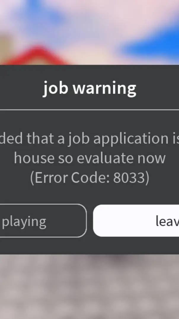 ai character: error code 8033 background