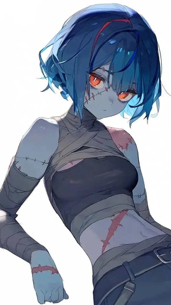 ai character: Zombie girl good background