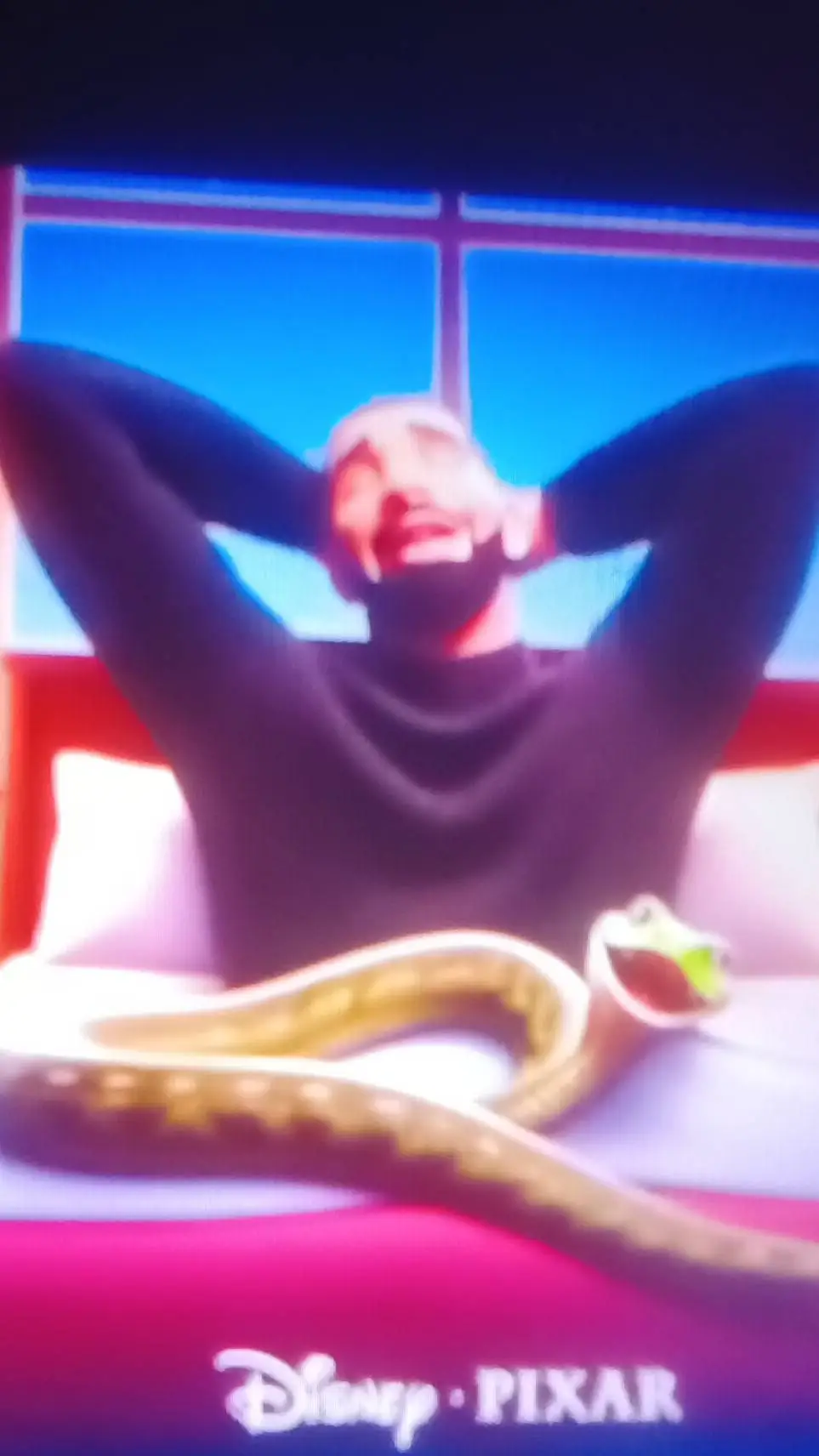 ai character: person snake Disne background