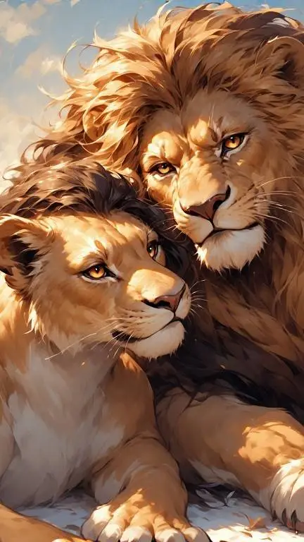 ai character: lion King twist background