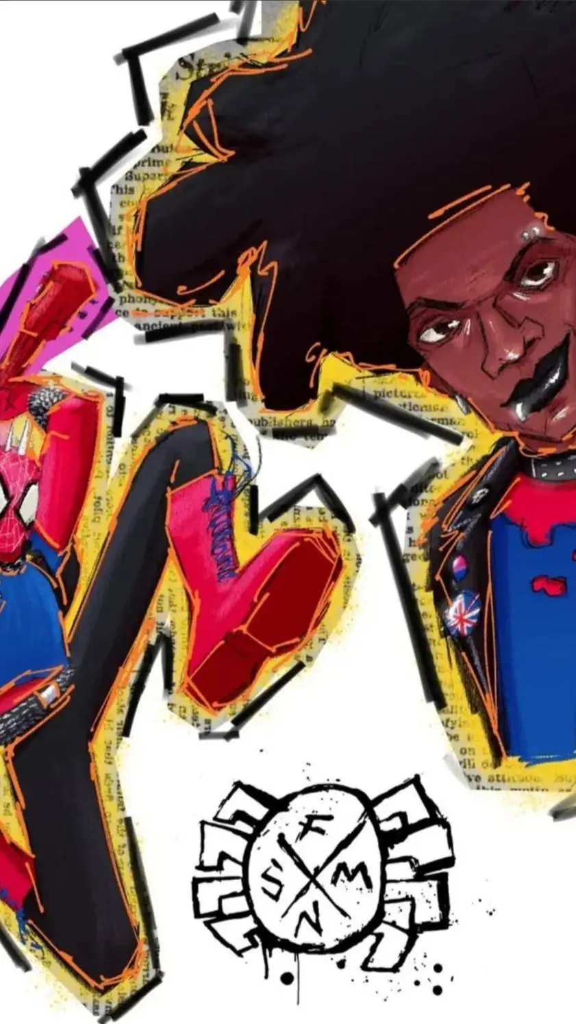 ai character: Spider-Punk background