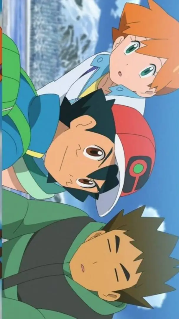 ai character: Misty,Ash & Brock background