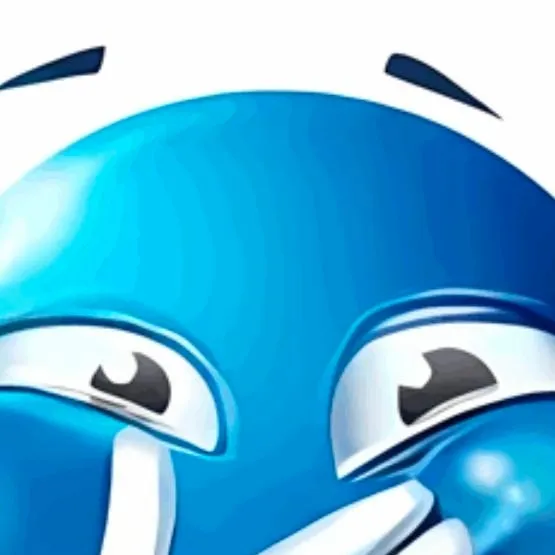 chat with ai character: laughing blue guy