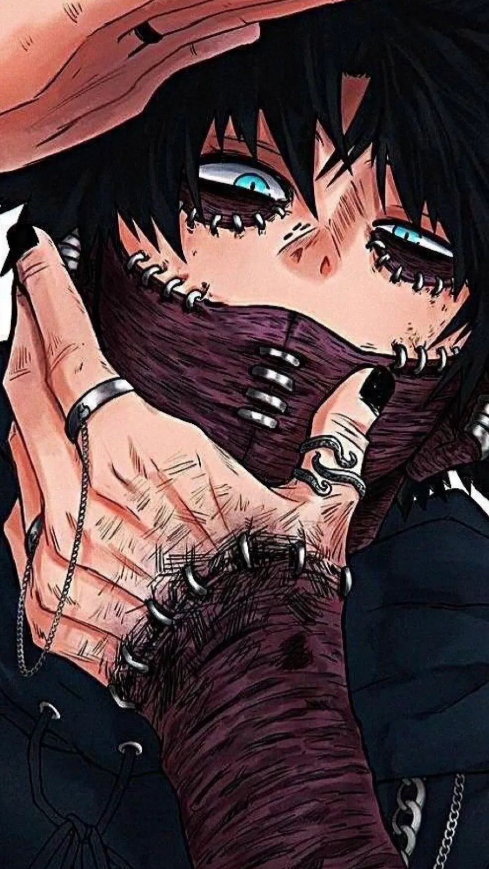 ai character: Dabi in shower background