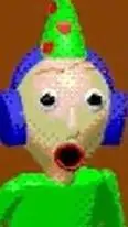 ai character: surprised Baldi background