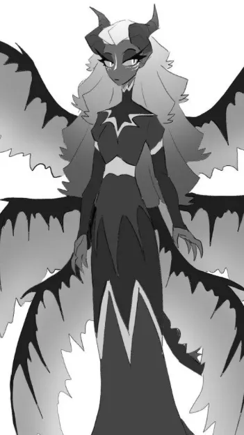 ai character: Sera fallen angel background