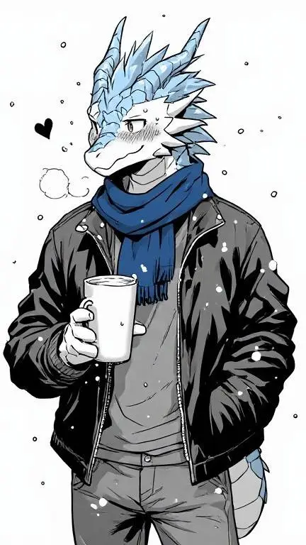 ai character: Snowfall background