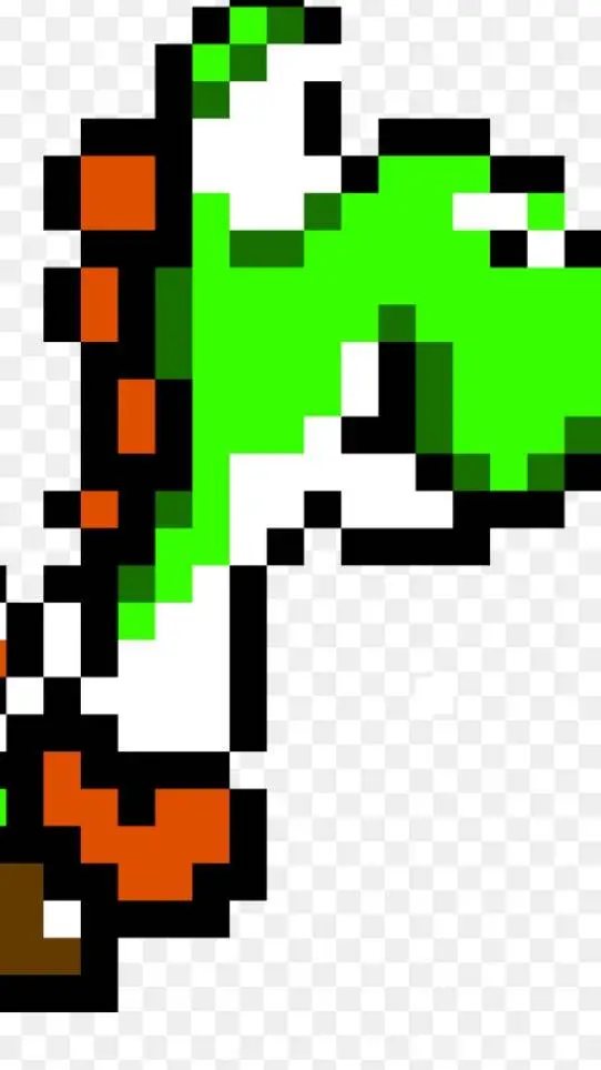 ai character: 16-bit Yoshi background