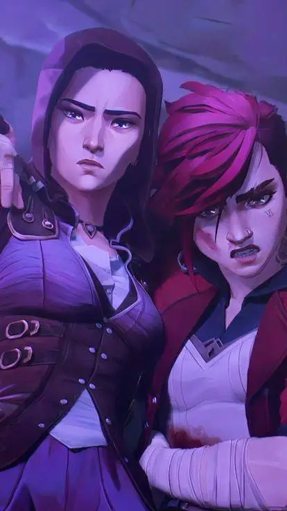ai character: vi and caitlyn  background