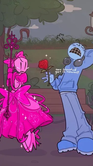 ai character: BluuDud X Pr3tty background