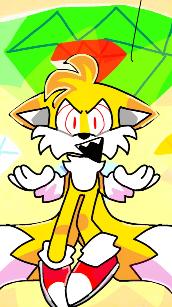 ai character: Fleetway tails background
