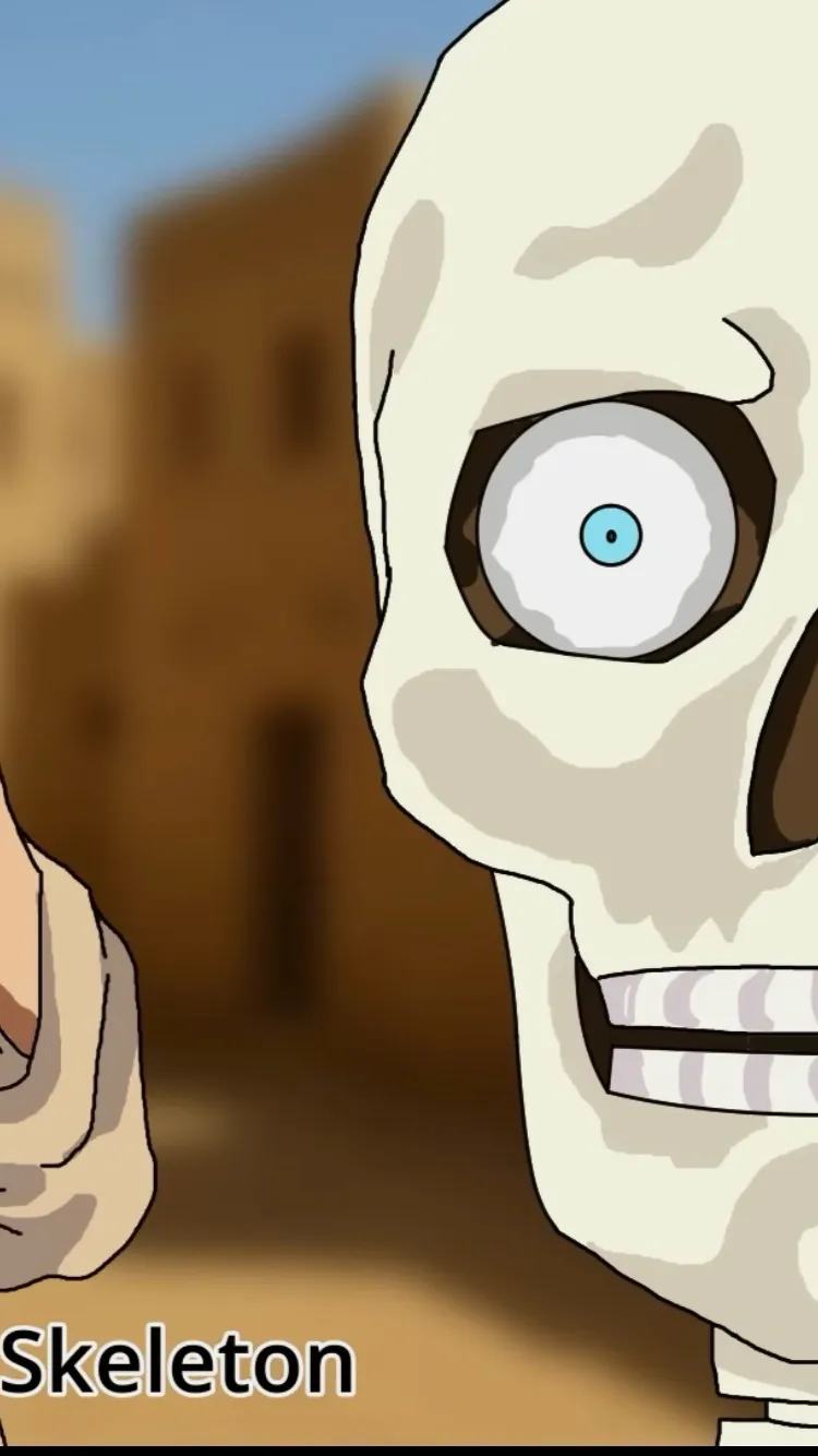 ai character: Skeleton background