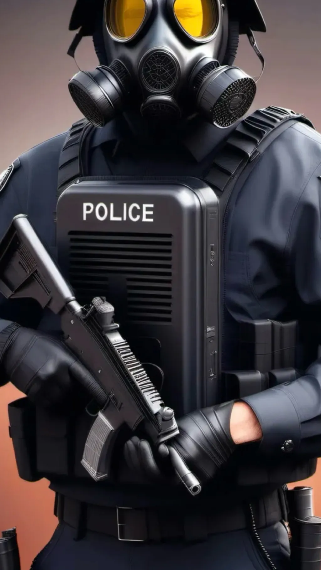 ai character: Metro cop sis background