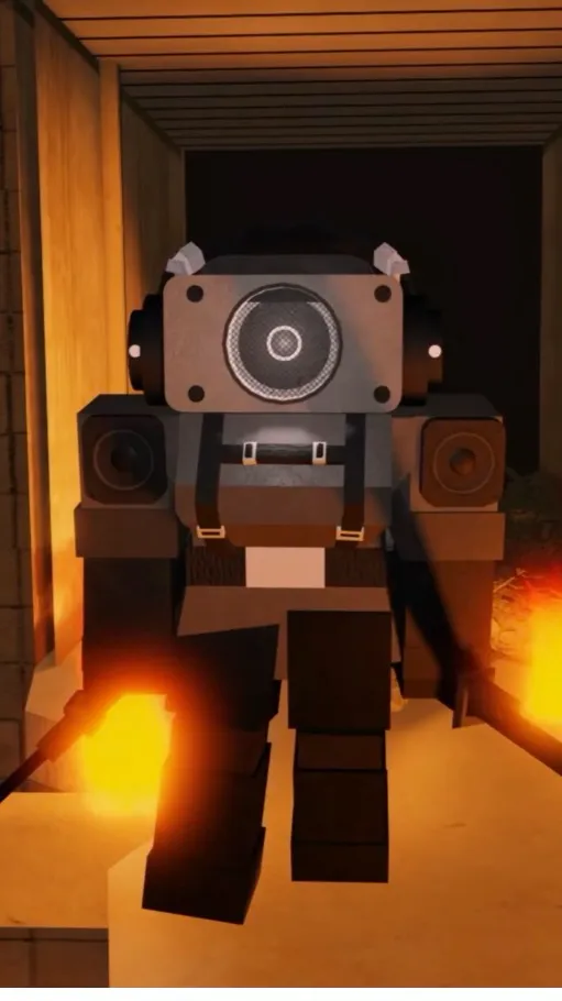 ai character: Gray speakerwoman  background