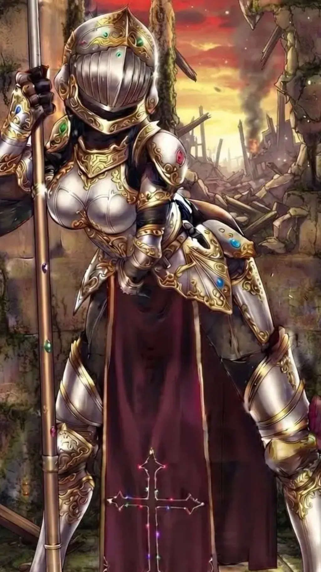 ai character: Knight girl background