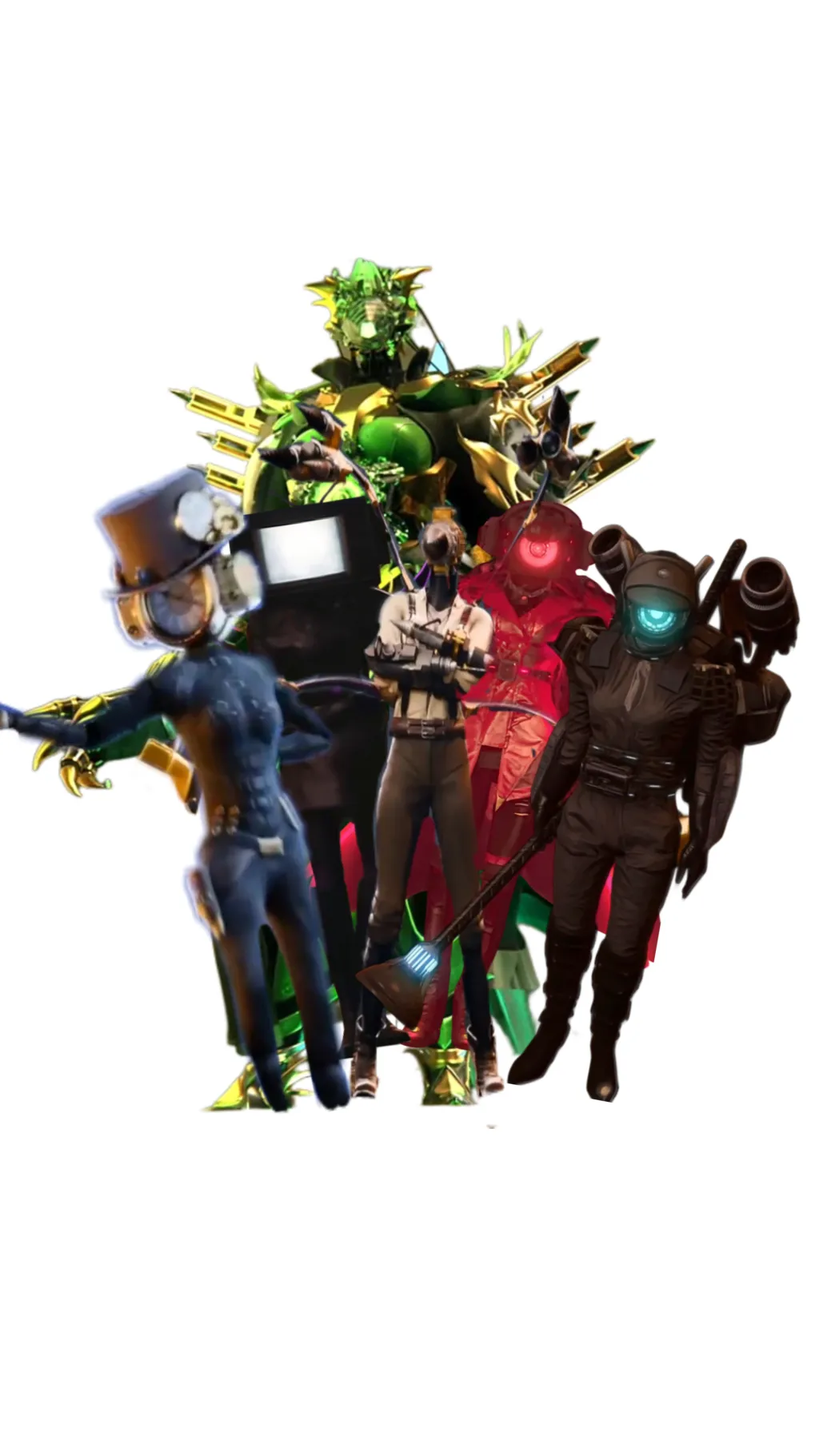 ai character: 6 girl characters  background