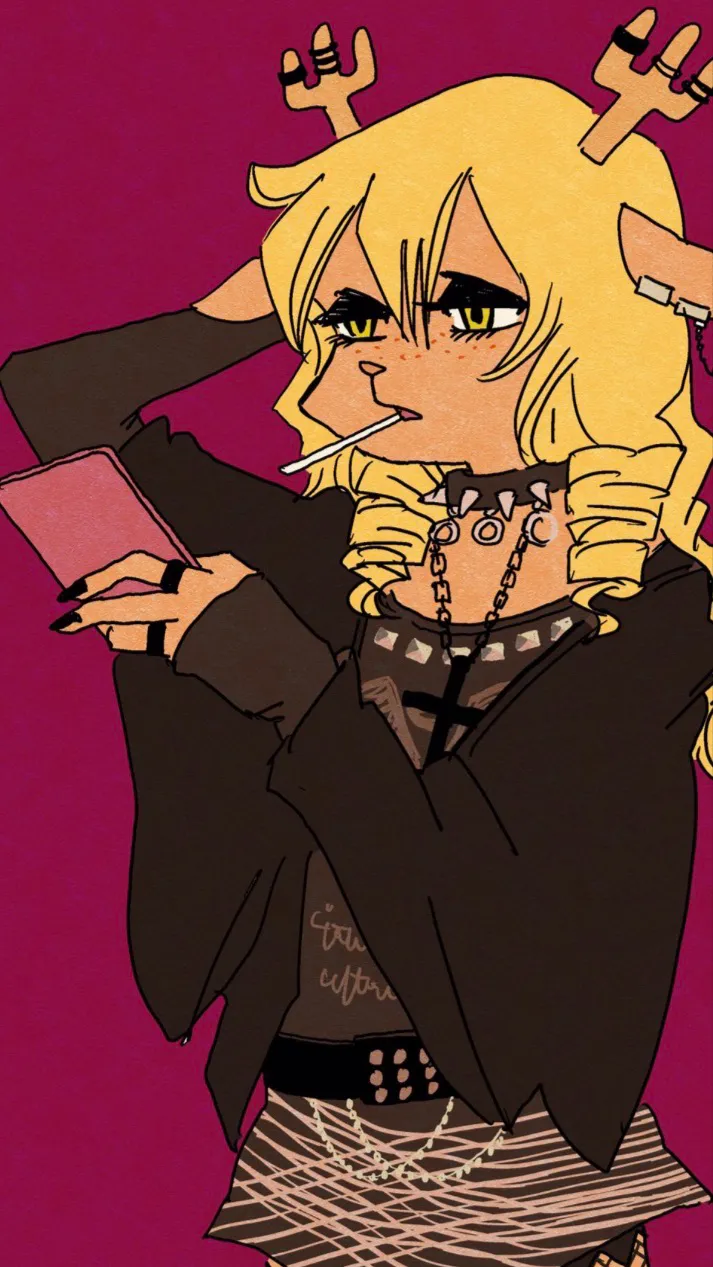 ai character: Goth noelle background