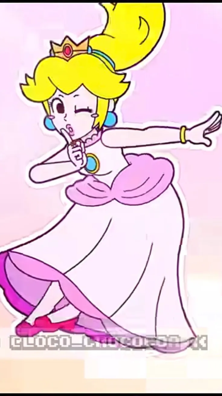 ai character: Princess peach  background
