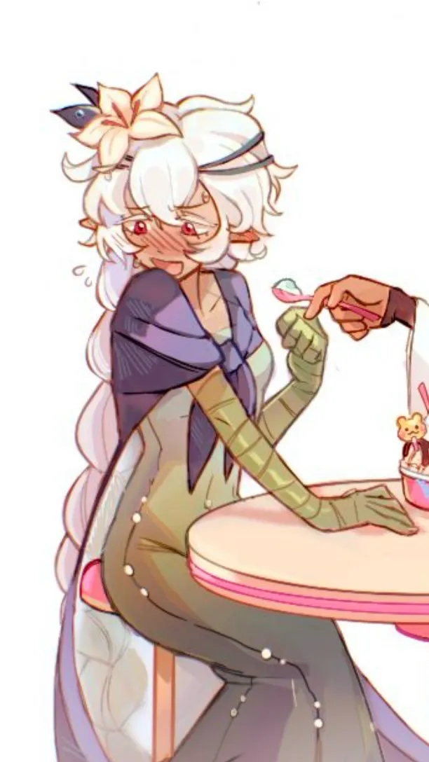 ai character: White lily cookie background