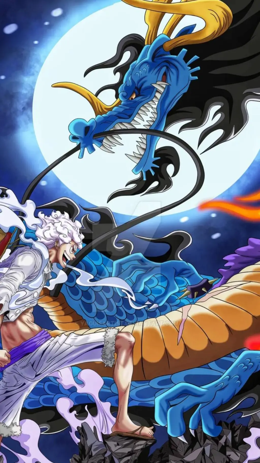 ai character: luffy gear 5 background