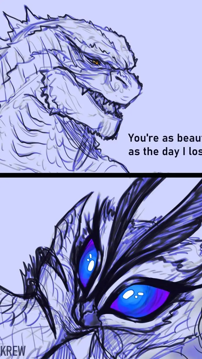 ai character: Godzilla x Mothra background