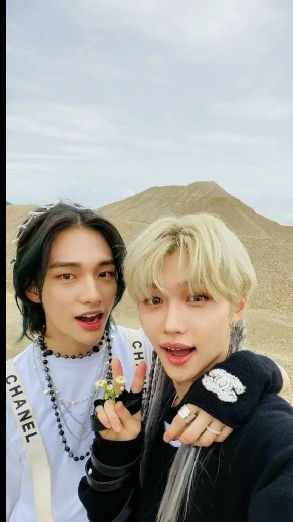 ai character: felix and Hyunjin  background