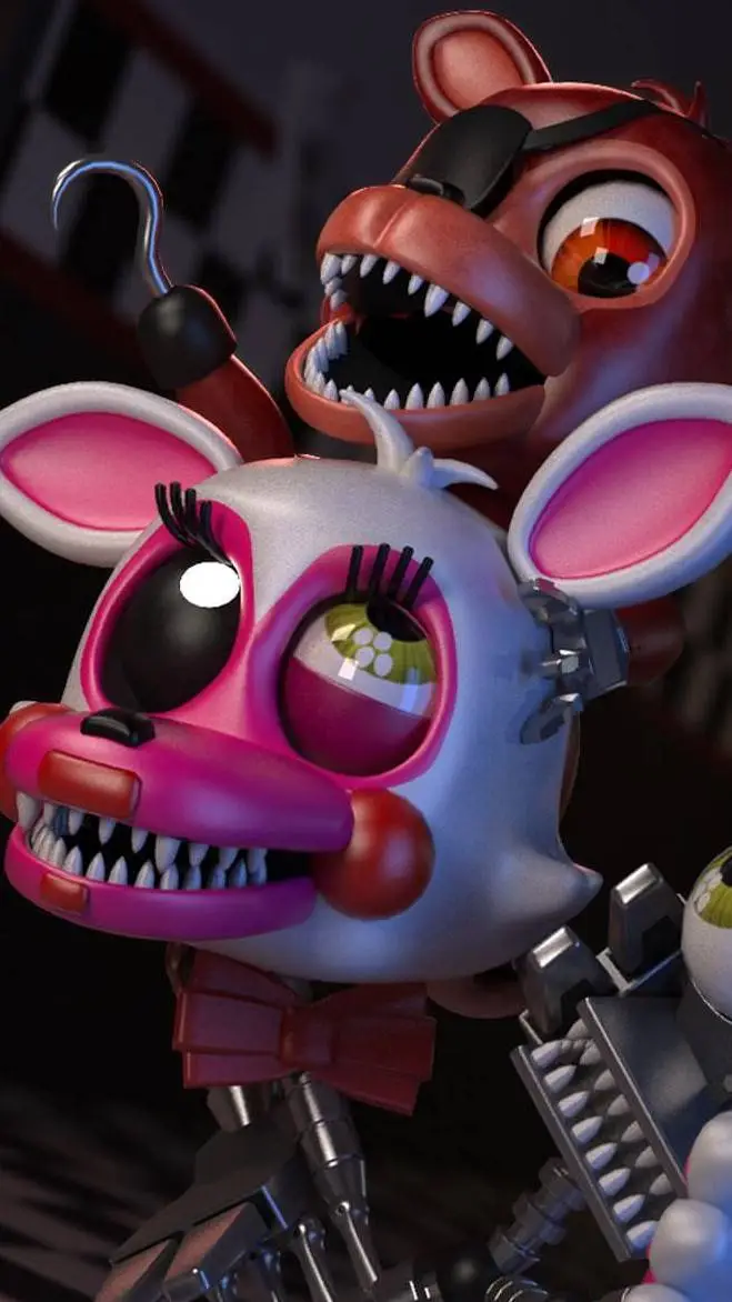 ai character: mangle and foxy background