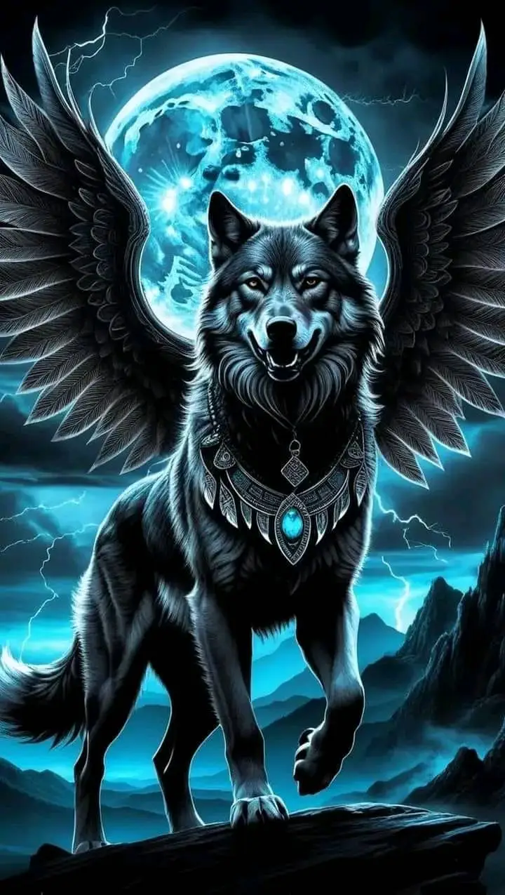 ai character: wolfo the wolf god background