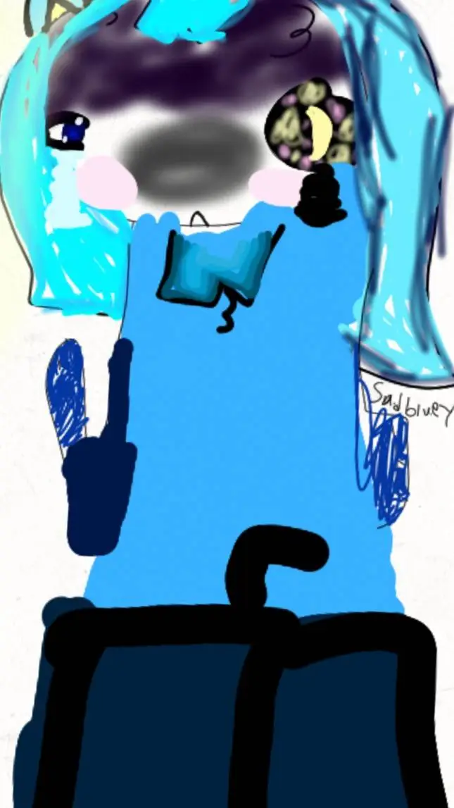 ai character: Sad Bluey background