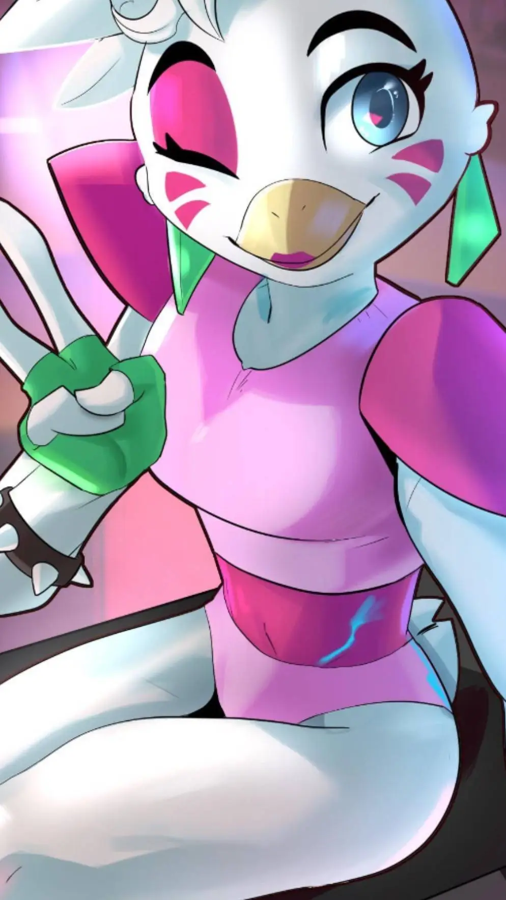 ai character: glamrock chica background