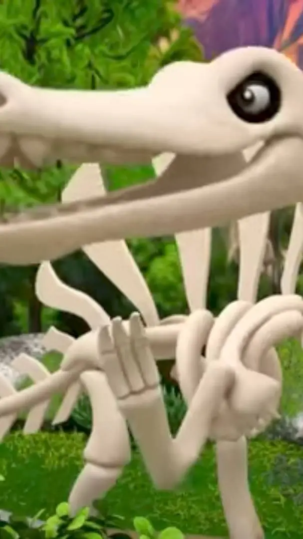 ai character: skeleton Spino. background