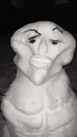 ai character: Mewed Snowman background